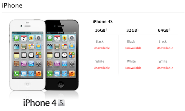 iPhone 4S sold out