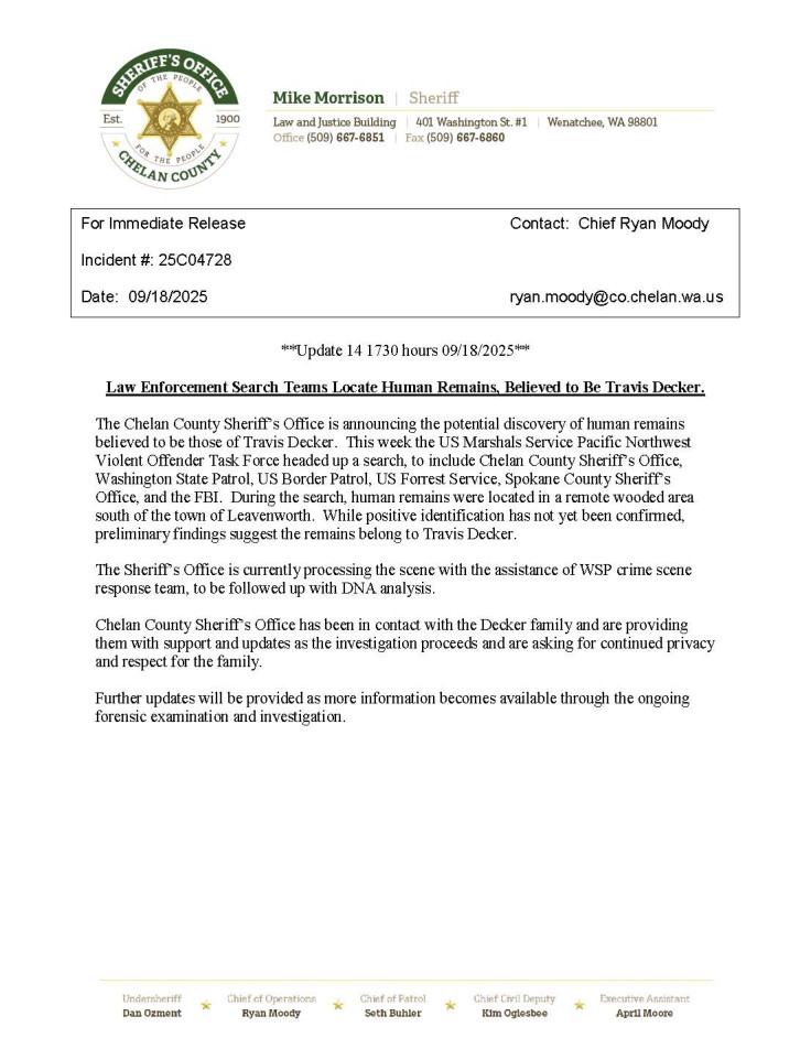 The Chelan County Sheriff’s Office
