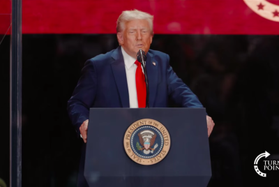 Donald Trump at Charlie Kirk funeral