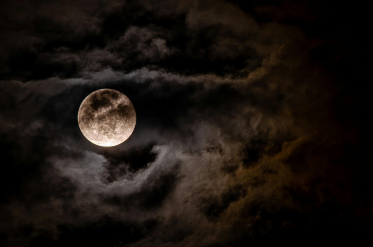 Full moon on a night sky