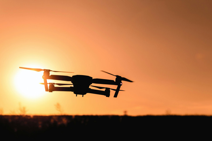 Silhouette of camera drone