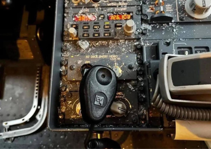 United Airlines plane hit by debris