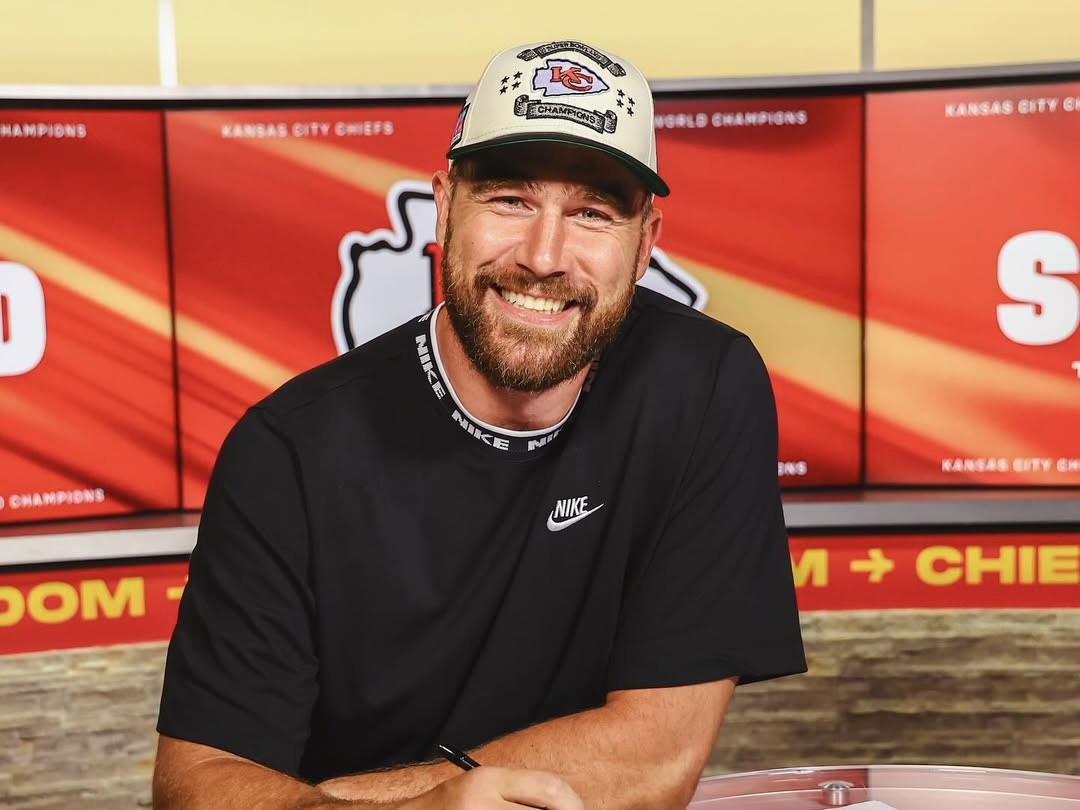 Travis Kelce Spotted Talking to Trump's Granddaughter Kai — Social Media Says He's Becoming 'MAGA'