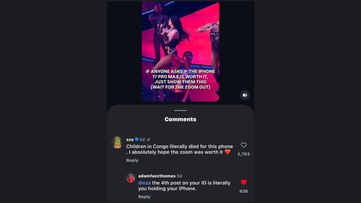 SZA's remark about iPhone