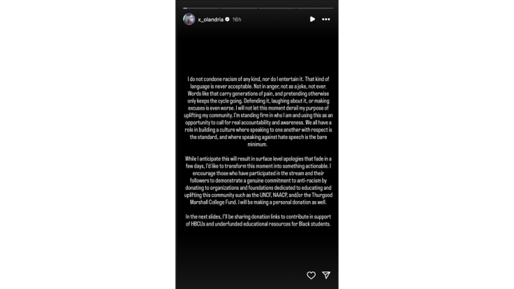 Olandria's Statement