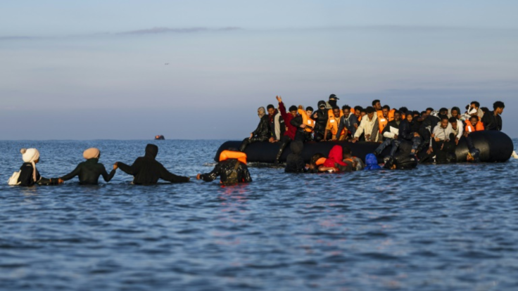 Migrants on small boats