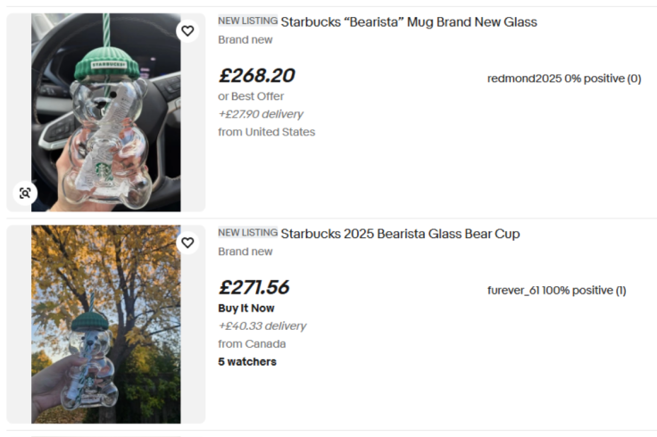 Starbucks Bearista Cup ebay listing