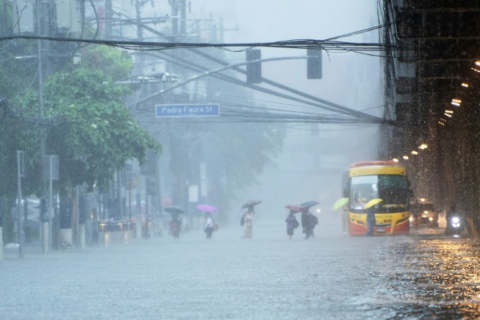 Flooded street in Manila
