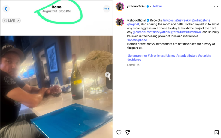 A post shared by Yi Zhou on her Intsagram