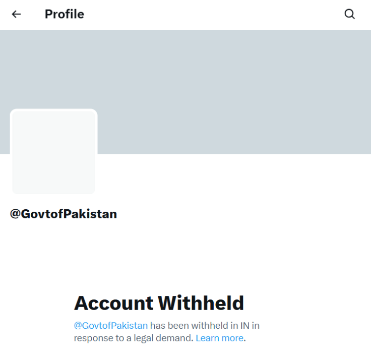 Government of Pakistan X account