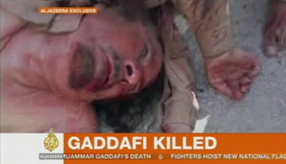 Frame grab shows former Libyan leader Muammar Gaddafi in Sirte