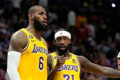 Patrick Beverley and LeBron James