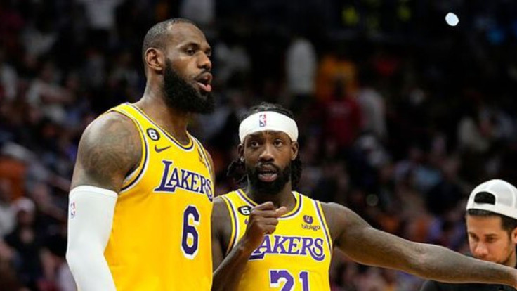 Patrick Beverley and LeBron James