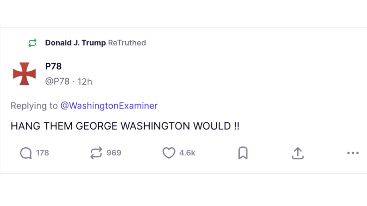 Trump Reposts ‘Hang Them’ Call