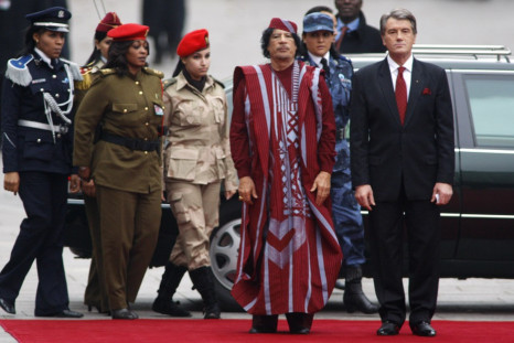 Libyan leader Gadhafi and Female Bodyguards