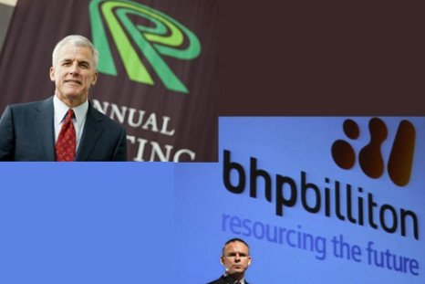 Potash Corp CEO Bill Doyle and (bottom) and BHP Billiton CEO Marius Kloppers
