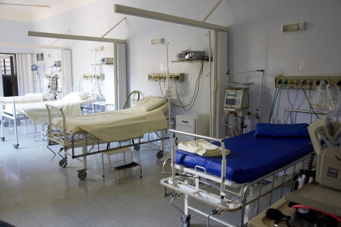 Empty hospital beds