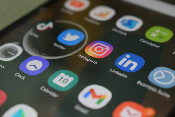 Closeup of smartphone with various social media apps