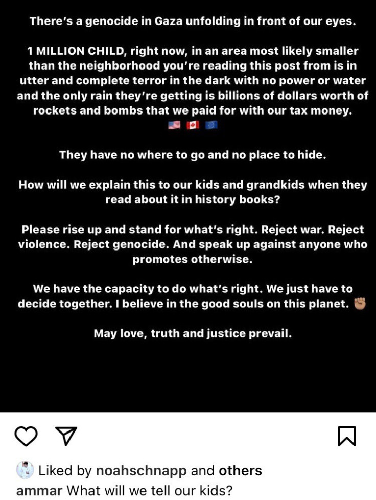 noah schnapp liked post