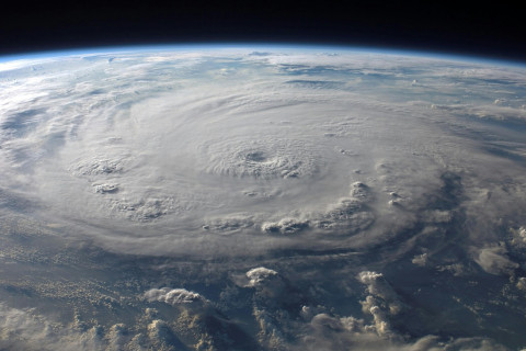 storm seen from above the earth