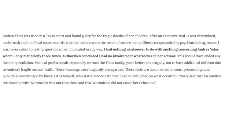 Michael Woroniecki Statement