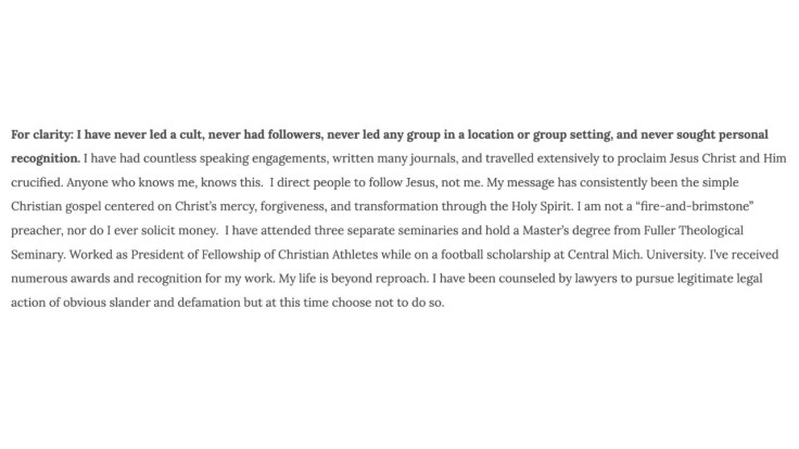 Michael Woroniecki Statement