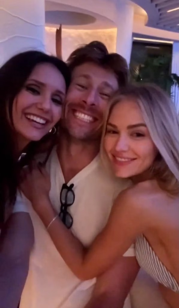 Nina Dobrev, Glen Powell and Michelle Randolph