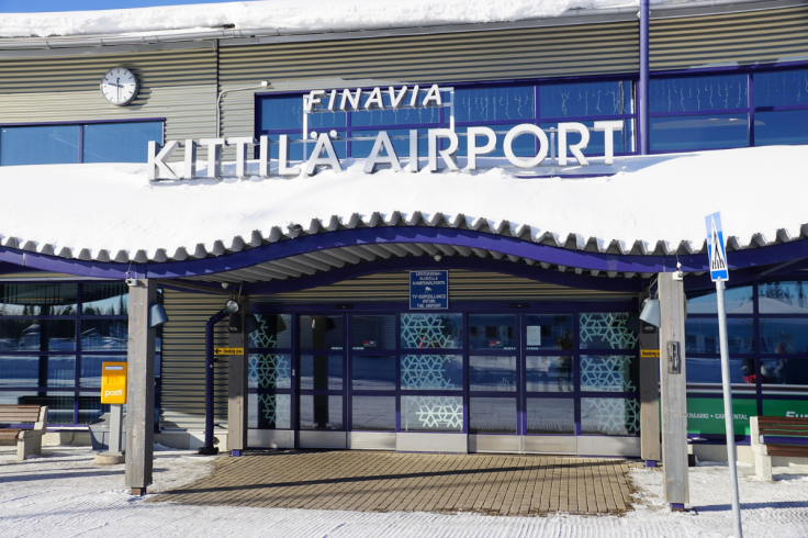 Kittilä Airport in Finnish Lapland during extreme winter conditions.
