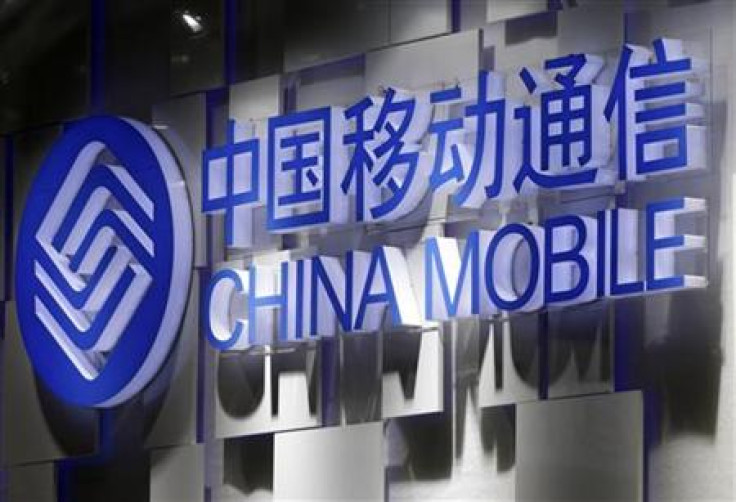 A China Mobile logo is pictured at the ITU Telecom World in Geneva