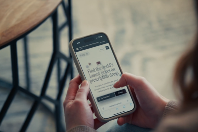 TrumpRx website shown on mobile phone