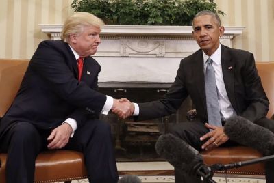 Donald Trump and Barrack Obama