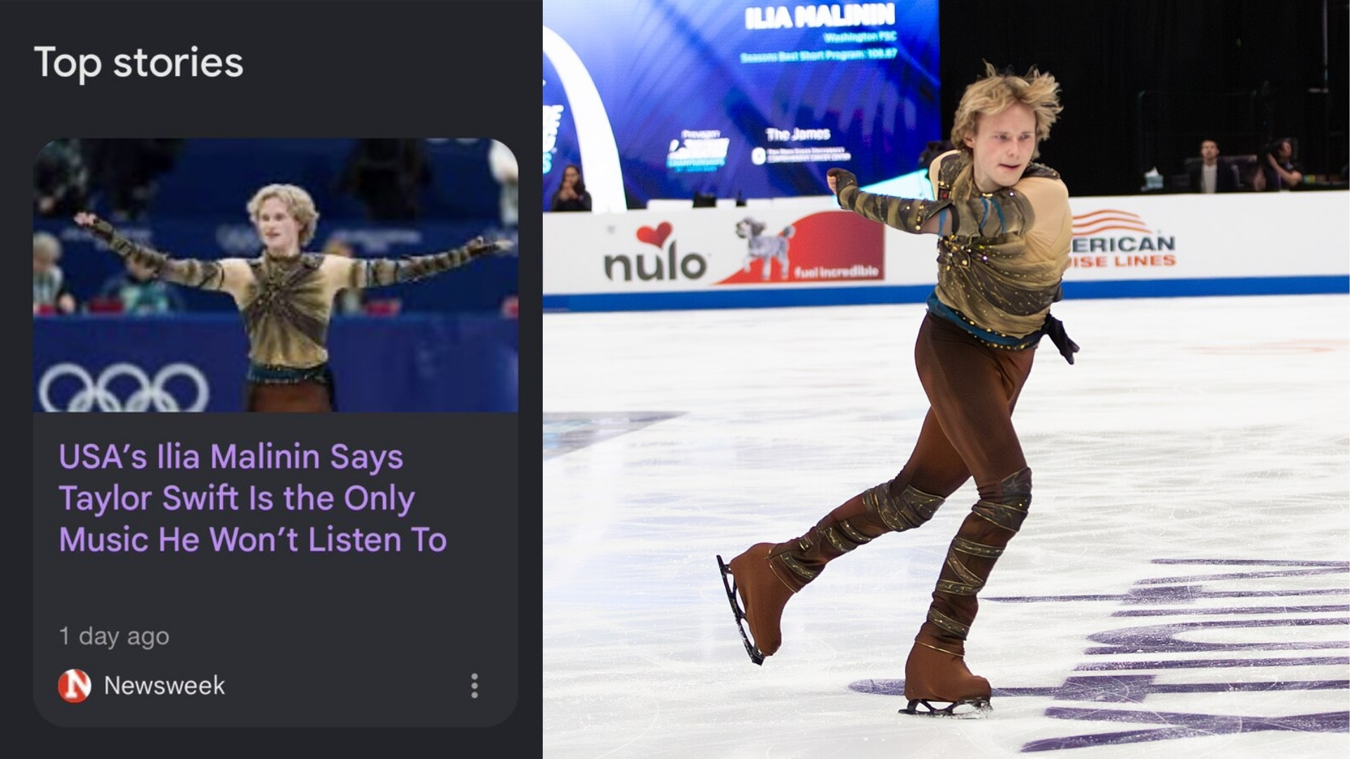 Ilia Malinin Crashes to 8th After Saying He'd Never Listen to Taylor Swift — Fans Say 'Tayvoodoo' Got Him