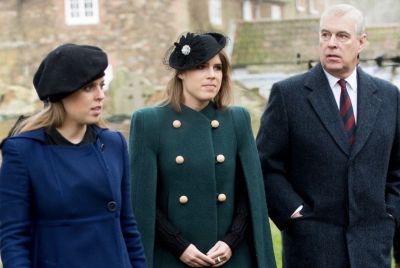 Ex-Prince Andrew, Princess Beatrice and Princess Eugenie