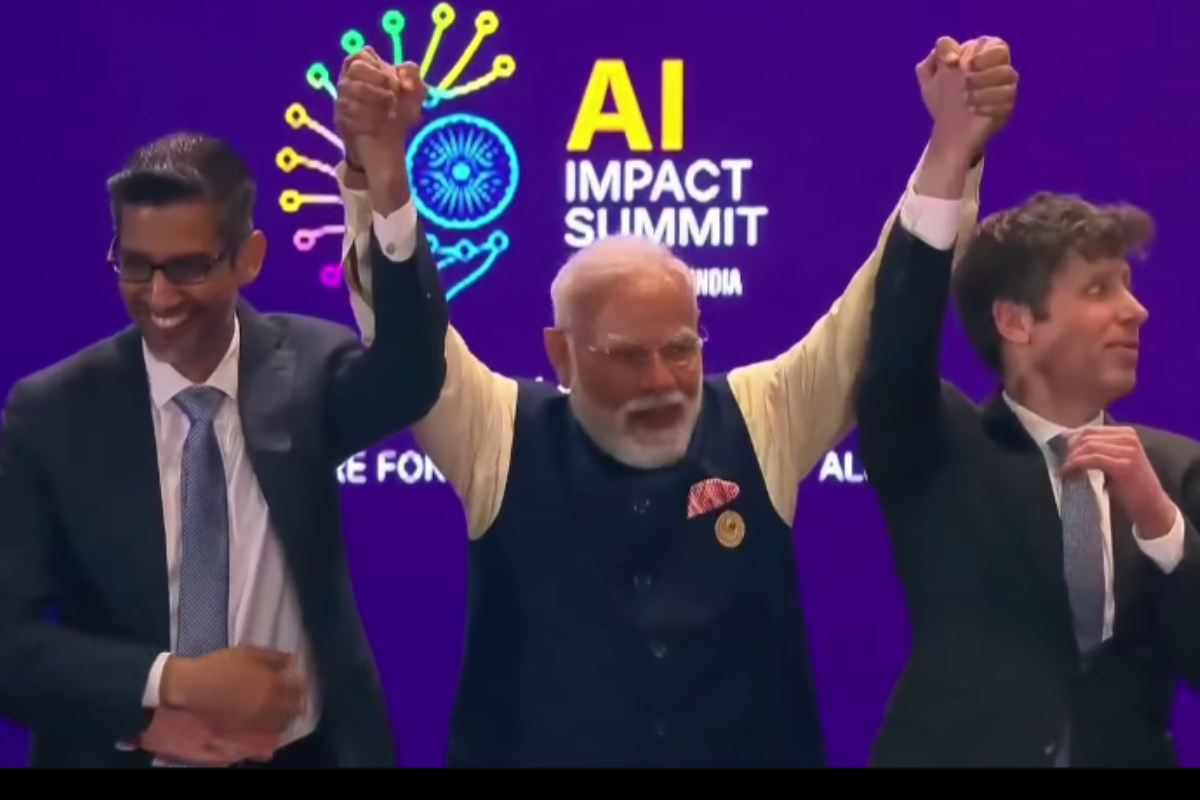 Sam Altman Caught Off-Guard as Modi Grabs His Hand—Fist Raise Goes Viral at AI Summit