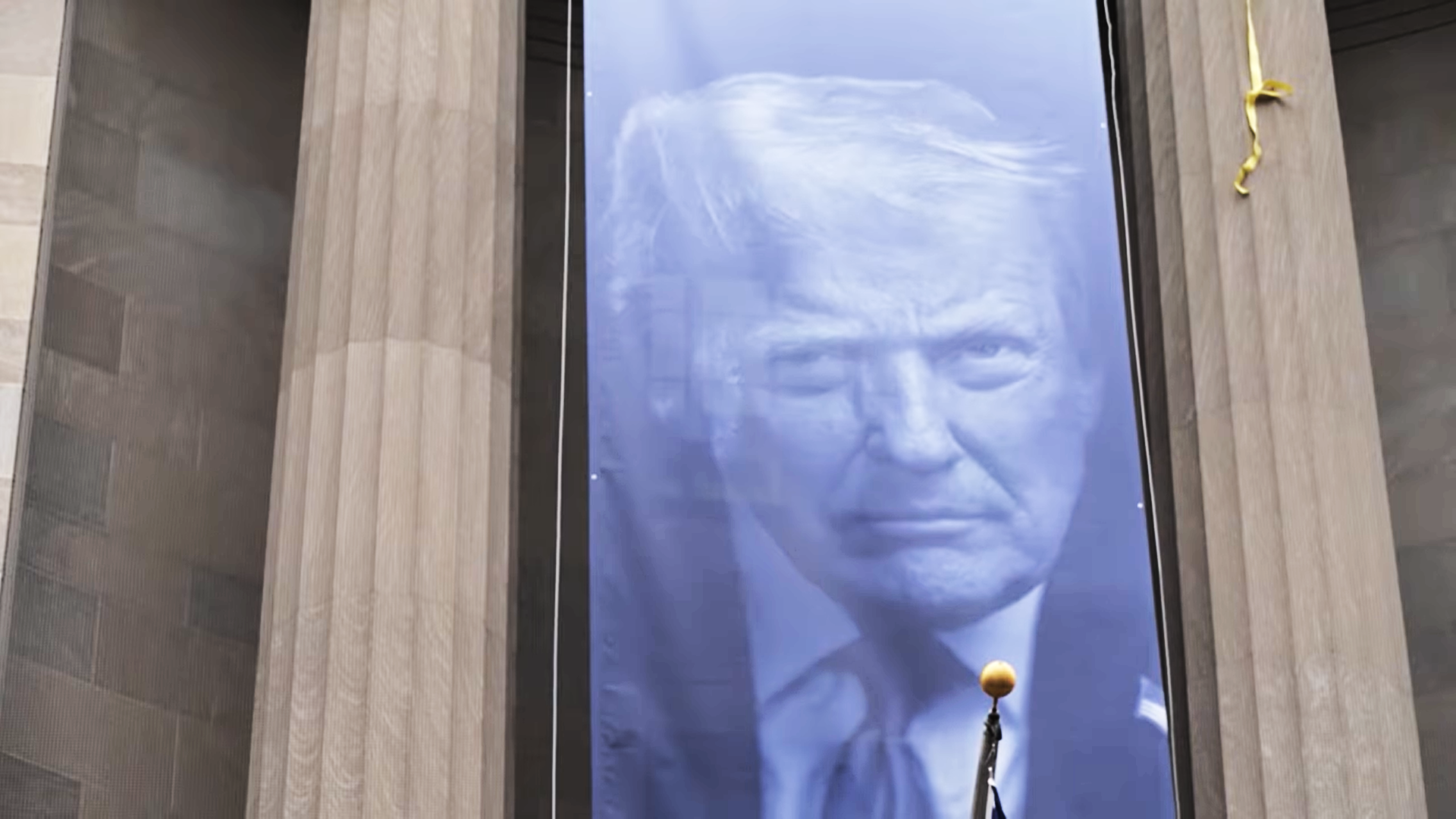 'Make America Safe Again' Giant Banner of Trump Hung at Different Departments, Critics Say They Reek of '1984'