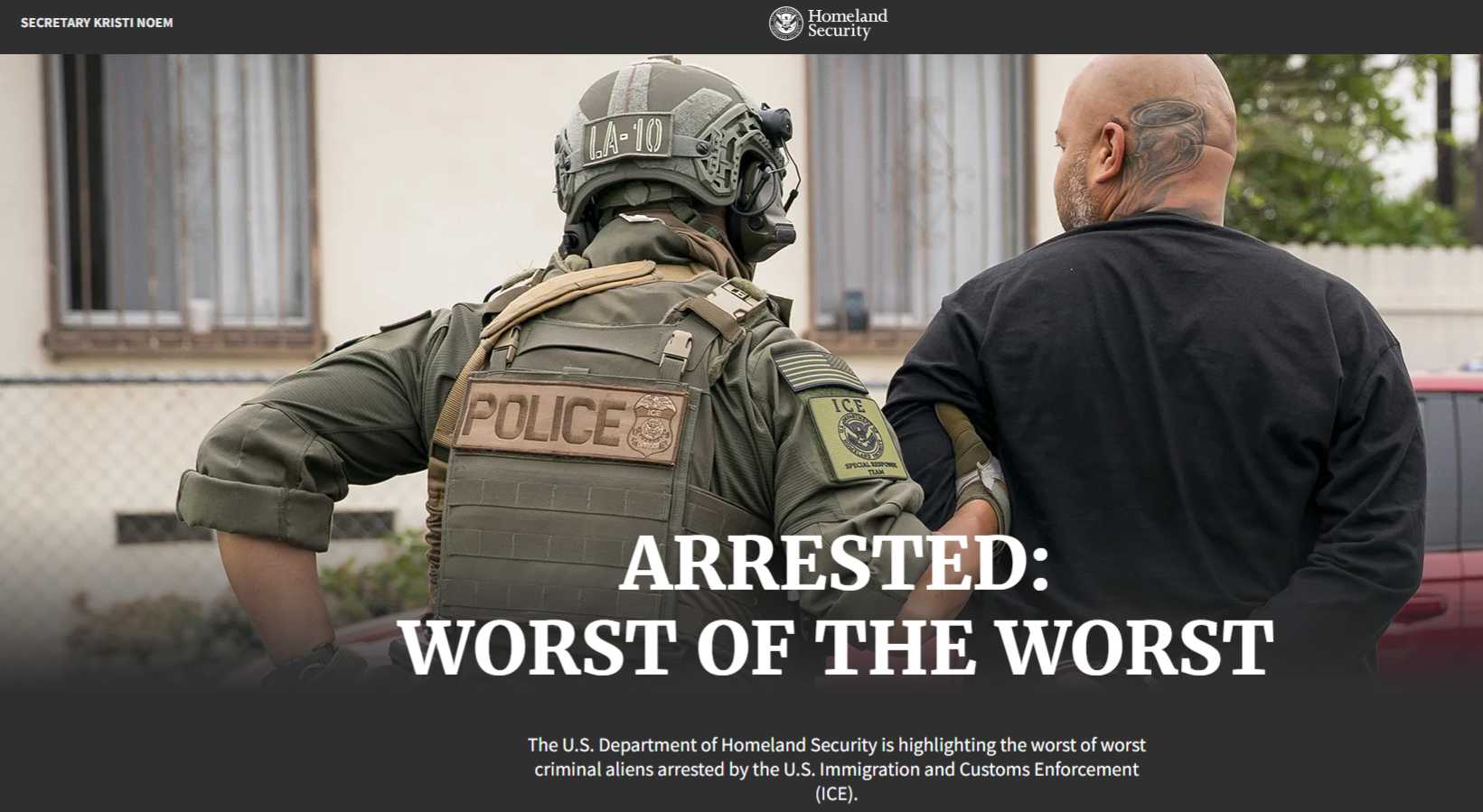 Glitch on the 'Worst of the Worst' Website? DHS Admits Exaggerated Description of Some 25,000 Immigrants