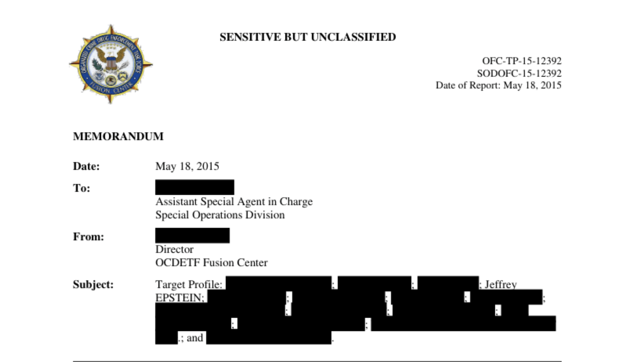 Newly Released Memo Shows Jeffrey Epstein Was Target of 2010 DEA Probe Over Suspicious Money Transfers