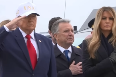 President Trump attends dignified transfer ceremony
