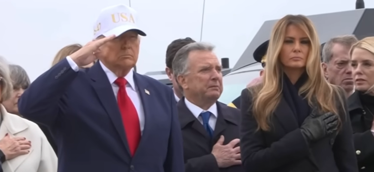 President Trump attends dignified transfer ceremony