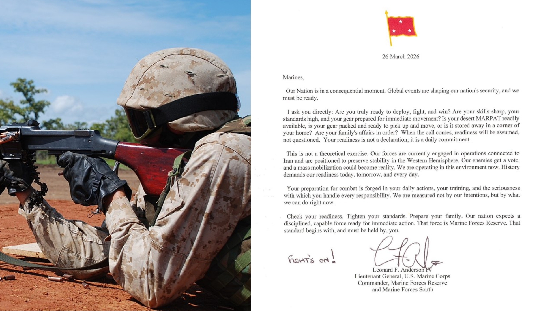 US Marine Reservists Express Outrage on Reddit After Receiving 'Worrying' Letter of Possible Iran Deployment