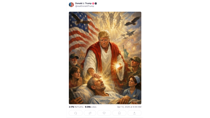 Trump Posts an AI-Generated Photo of Himself as Jesus