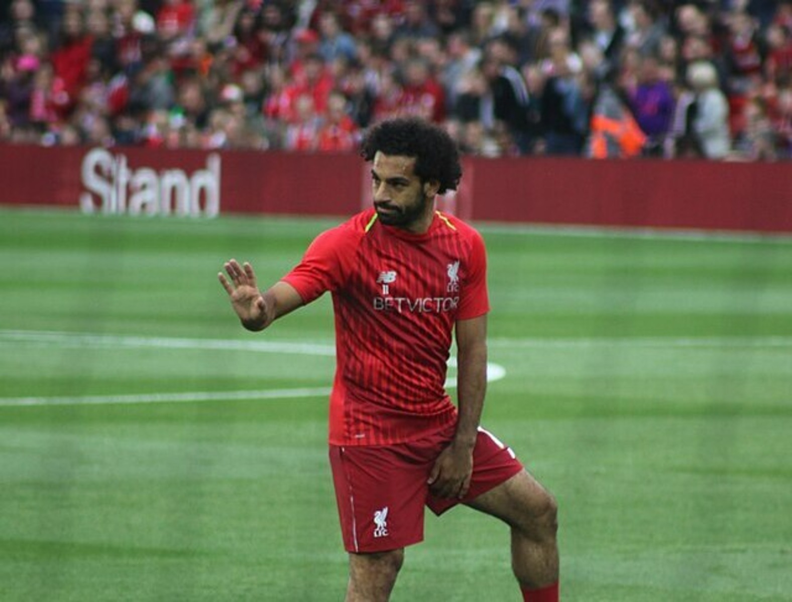 Mo Salah on the pitch
