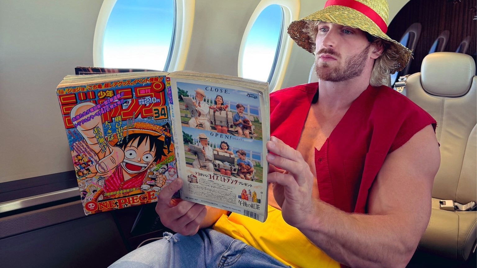 'Not Convinced the One Piece Exists?' Luffy-Dressed Logan Paul Questions Truth While Browsing His $500k Japanese Edition Manga