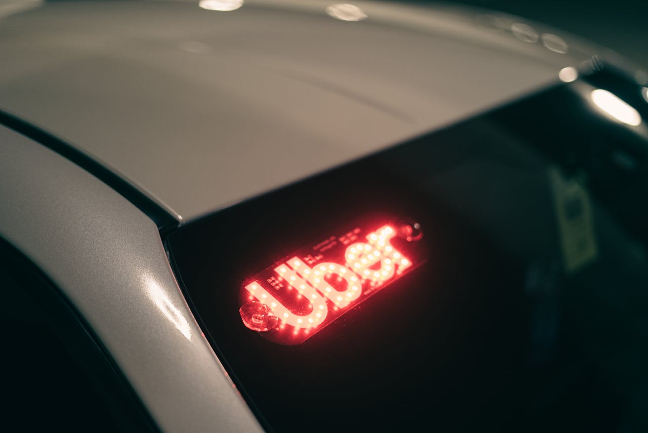 Car with Uber sign