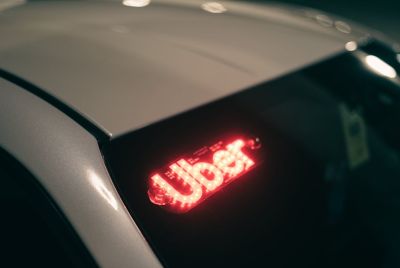 Car with Uber sign