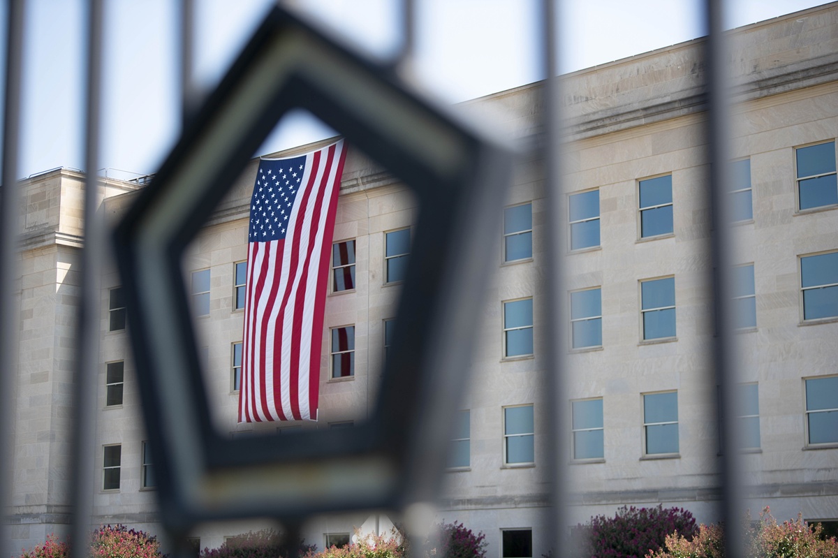 US flag on the Pentagon