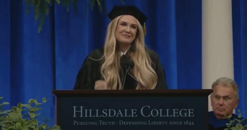 Erika Kirk Urges Grads To 'Marry Young', Faces Hypocrisy Claims After Late Husband Called Uni A Scam