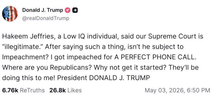 Donald Trump's Truth Social Post
