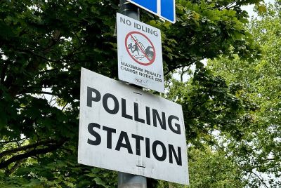 Polling Station sign Sheperd's Bush Green