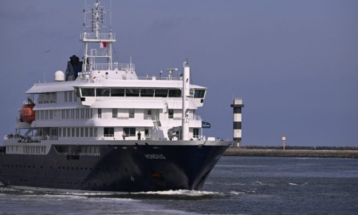The MV Hondius off the Dutch coast